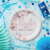 Onze kleine vlinder - Waterverf kleurrijke Verjaar Papieren Bordje (Feest)