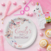 Onze kleine vlinder - Waterverf kleurrijke Verjaar Papieren Bordje (Feest)