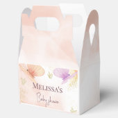 Onze kleine vlinder Waterverf roze Paarse goud Bedankdoosjes (Geopend)