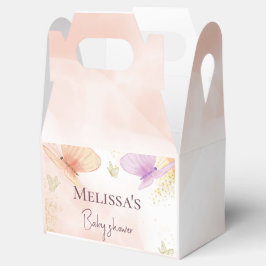 Onze kleine vlinder Waterverf roze Paarse goud Bedankdoosjes