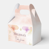 Onze kleine vlinder Waterverf roze Paarse goud Bedankdoosjes (Voorkant Zijde)