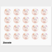 Onze kleine vlinder Waterverf roze Paarse goud Ronde Sticker (Vel)