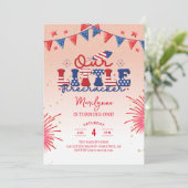 Onze kleine voetganger Peach 1e verjaardagsfeest Kaart (Staand voorkant)