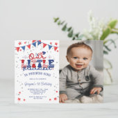 Onze kleine voetzoeker 1e verjaardag foto kaart (Staand voorkant)