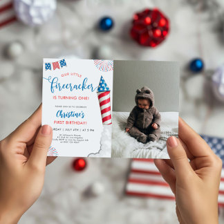 Onze kleine voetzoeker 1e verjaardag foto kaart