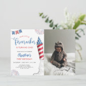 Onze kleine voetzoeker 1e verjaardag foto kaart (Staand voorkant)