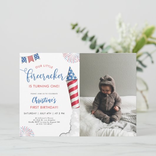 Onze kleine voetzoeker 1e verjaardag foto kaart (Staand voorkant)