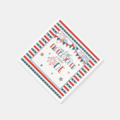 Onze kleine voetzoeker 1e verjaardag papieren serv servet (Hoek)