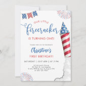 Onze kleine voetzoeker 1e verjaardag uitnodiging (Voorkant)