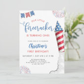 Onze kleine voetzoeker 1e verjaardag uitnodiging (Staand voorkant)