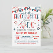 Onze kleine voetzoeker 1e verjaardag uitnodiging (Staand voorkant)