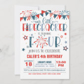 Onze kleine voetzoeker 4e verjaardag uitnodiging (Voorkant)