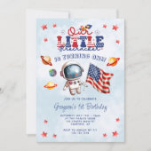 Onze kleine voetzoeker Astronaut 1e verjaardag Kaart (Voorkant)