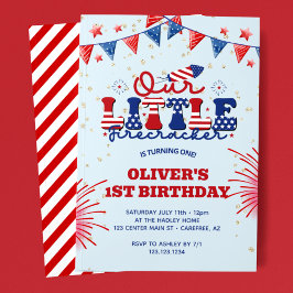 Onze kleine voetzoeker blauw 1e verjaardag kaart