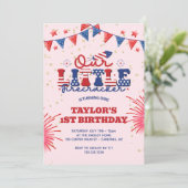 Onze kleine voetzoeker roze 1e verjaardag kaart (Staand voorkant)