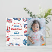 Onze kleine voetzoeker verjaardagsfeestfoto kaart (Staand voorkant)