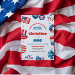 Onze kleine voetzoeker verjaardagsfeestje kaart<br><div class="desc">Vier het met onze "Our Little Firecracker" Uitnodiging voor verjaardagsfeestjes! Perfect voor een Onafhankelijkheidsdag of 4 juli feest, deze uitnodiging geeft de geest van de zomer weer. Met levendige rode, witte en blauwe kleuren en charmante sterren en strepen zet het de toon voor een patriottische bash. Laat iedereen weten dat...</div>