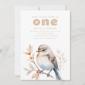 Onze kleine vogel is het draaien van een 1e verjaa kaart (Voorkant)