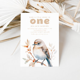 Onze kleine vogel is het draaien van een 1e verjaa kaart