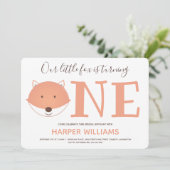 Onze kleine vos maakt een eerste verjaardag. kaart (Staand voorkant)