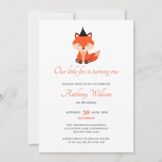 Onze kleine vos Verjaardag Kaart (Voorkant)