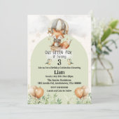 Onze kleine vos verjaardagsfeestje uitnodiging (Staand voorkant)