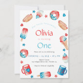 Onze Kleine Vuurvreter 1e Verjaardagsfeestje Kaart (Voorkant)