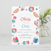 Onze Kleine Vuurvreter 1e Verjaardagsfeestje Kaart (Staand voorkant)