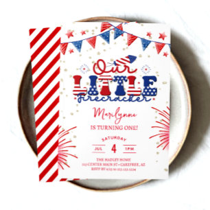 Onze Kleine Vuurwerk 1e Verjaardagsfeestje Kaart