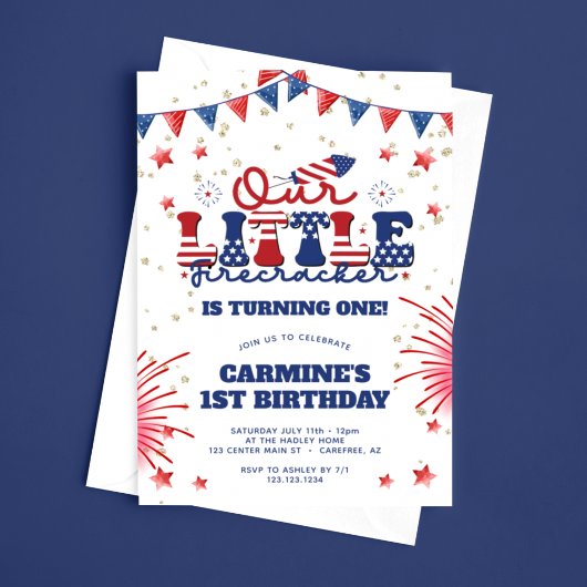 Onze Kleine Vuurwerk Jongens 1e Verjaardag Kaart