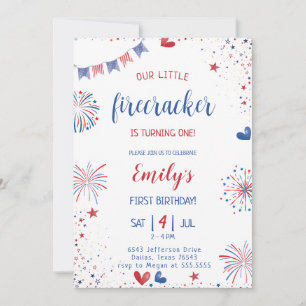 Onze Kleine Vuurwerk Verjaardag Kaart