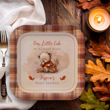 Onze Kleine Welp Fall Teddybeer Baby Shower