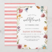 Onze kleine Wildbloem 1e babymeisje verjaardag Kaart (Voorkant / Achterkant)