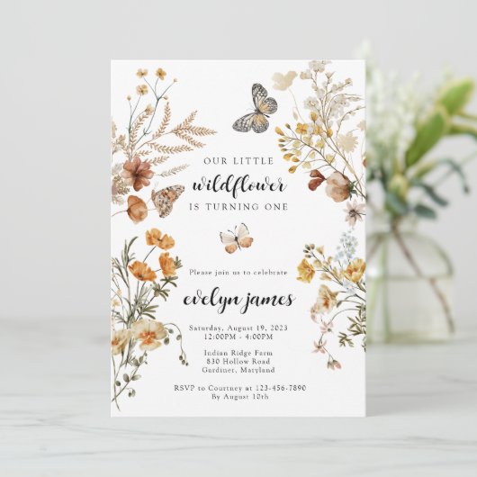 Onze kleine Wildbloem eerste uitnodiging van de Da (Staand voorkant)