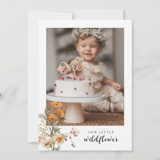 Onze kleine Wildbloem eerste uitnodiging van de Da (Achterkant)