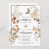 Onze kleine Wildbloem eerste uitnodiging van de Da (Voorkant / Achterkant)