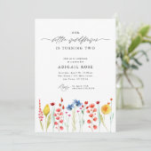 Onze kleine Wildbloem-wedgrens Birthday Kaart (Staand voorkant)