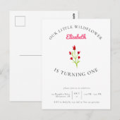 Onze Kleine Wilde Bloem 1e Verjaardag Bloem Minima Briefkaart (Voorkant / Achterkant)
