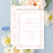 Onze kleine wilde bloem 1e verjaardag roze bloemen kaart