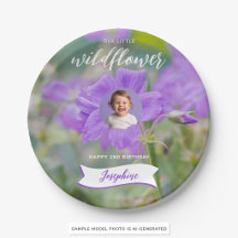 Onze Kleine Wilde Bloem Aangepaste Kinderfoto Verj