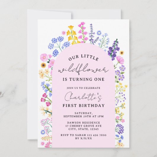 Onze kleine wilde bloem draait één lente zomer kaart (Voorkant)