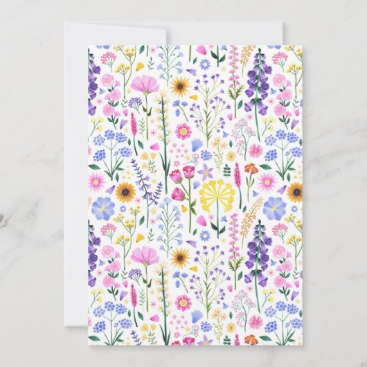 Onze kleine wilde bloem draait één lente zomer kaart (Achterkant)