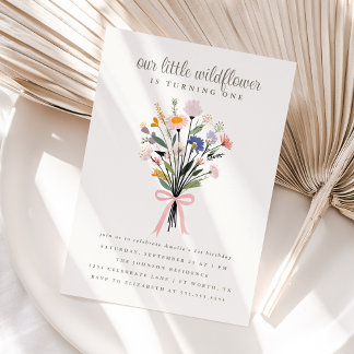 Onze Kleine Wilde Bloem Eerste Verjaardagsfeestje Kaart