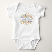 Onze Kleine Wilde Bloem Gebloemd Gepersonaliseerde Romper (Voorkant)