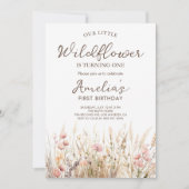Onze kleine wilde bloem meisje eerste verjaardag kaart (Voorkant)