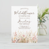 Onze kleine wilde bloem meisje eerste verjaardag kaart (Staand voorkant)