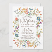 Onze kleine wilde bloem meisje eerste verjaardagsf kaart (Voorkant)