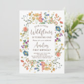 Onze kleine wilde bloem meisje eerste verjaardagsf kaart (Staand voorkant)