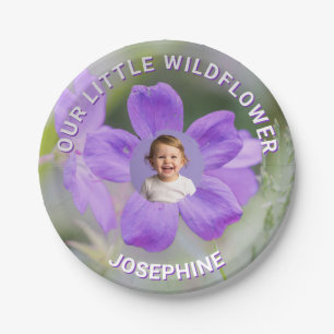 Onze Kleine Wilde Bloem Paarse Geranium Aangepaste Papieren Bordje