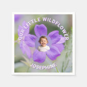 Onze Kleine Wilde Bloem Violet Geranium Aangepaste Servet (Voorkant)